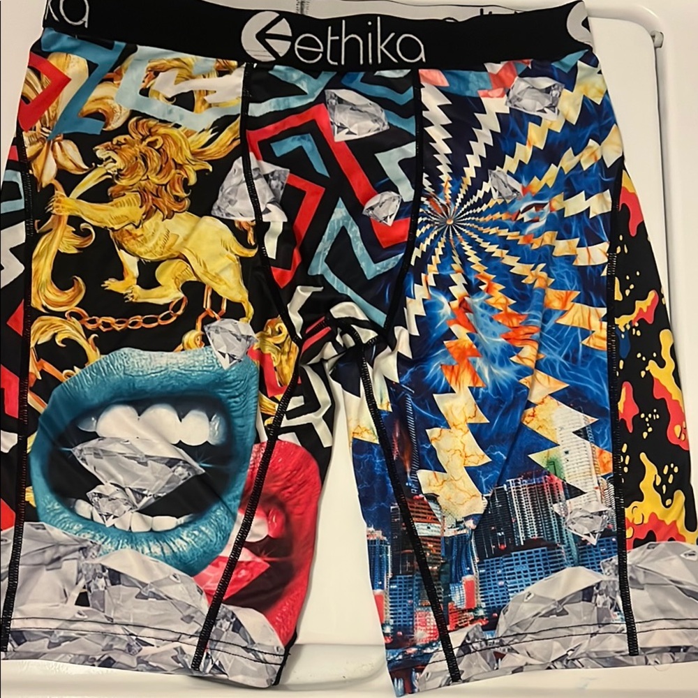 Ethika Graphic Boxer Briefs with Red, Blue, and Yellow